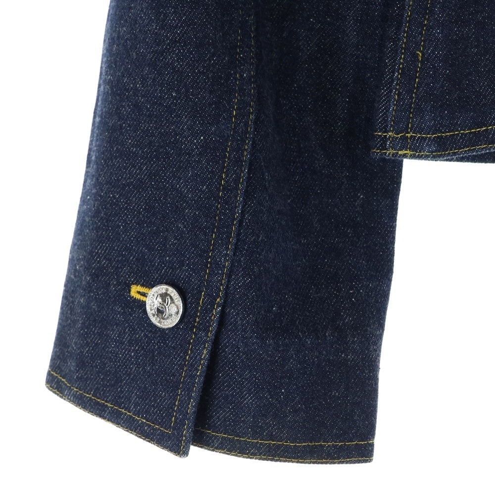 CHANEL(シャネル) 96P スプリングコレクション セットアップ ベルト付き ココマークボタン デニム ノーカラー トラッカージャケット タイト ミニスカート レディース P07055V04732