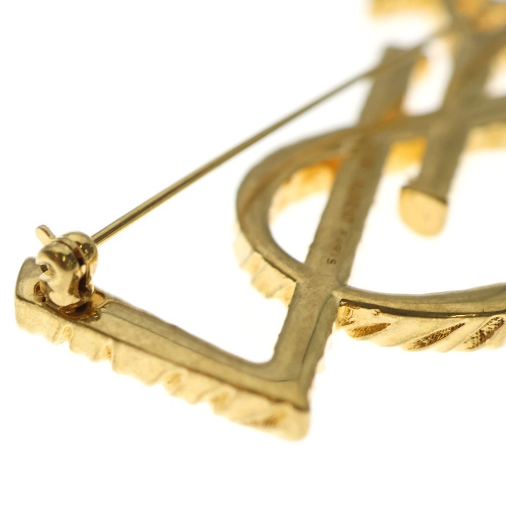 SAINT LAURENT PARIS(サンローランパリ) カサンドラロゴ ブローチ ピンバッジ ゴールド 652410 レディース