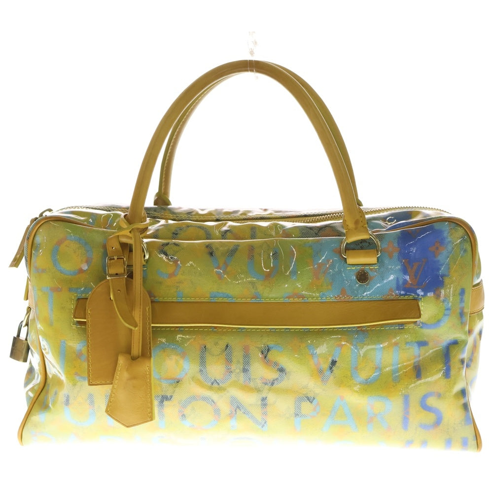 LOUIS VUITTON(ルイヴィトン) モノグラム パルプ ウィークエンダー PM イエロー エナメル ハンドバッグ M95733 レディース