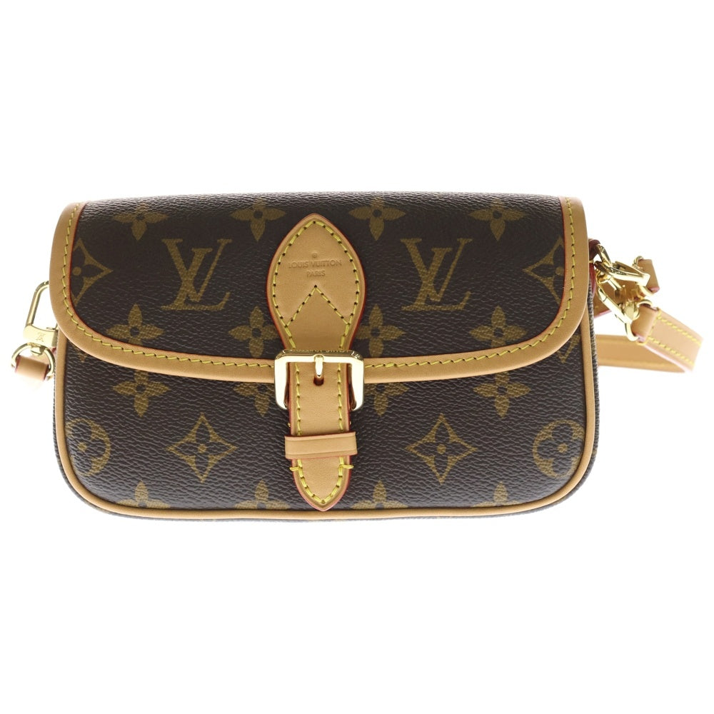 LOUIS VUITTON(ルイヴィトン) モノグラム ナノ・ディアヌ ブラウン PVC 2WAY ハンドバッグ ショルダーバッグ M83298 ICシリアル レディース