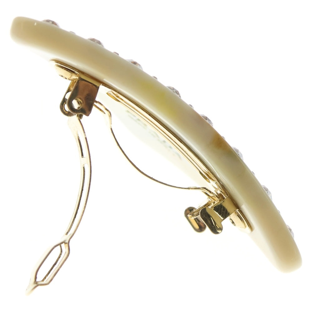 PRADA(プラダ) プレキシガラス ヘアクリップ ラインストーン ベージュ