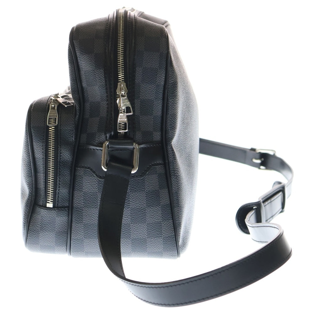 LOUIS VUITTON(ルイヴィトン) ダミエグラフィット イオ レザーショルダーバッグ ブラック N45252 レディース