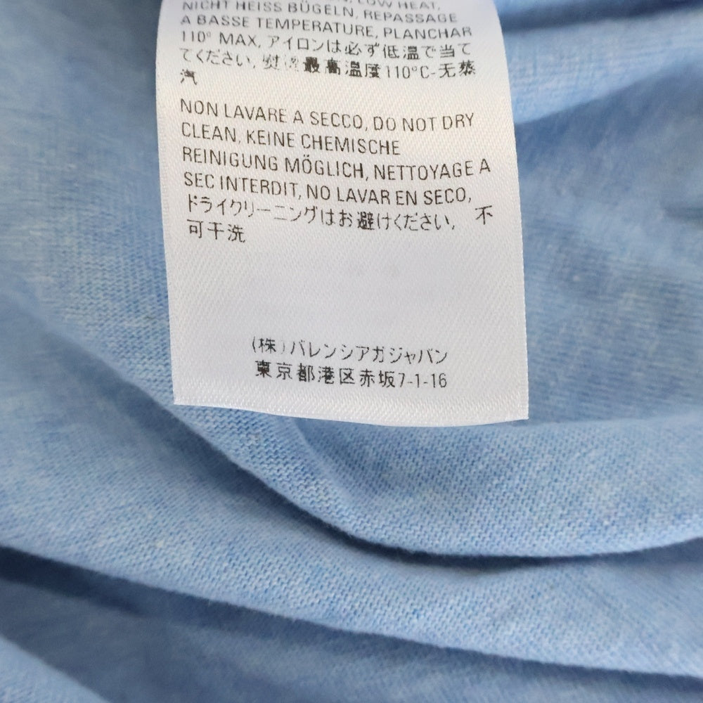 BALENCIAGA(バレンシアガ) BBロゴプリント クルーネック 半袖Tシャツ カットソー ライトブルー 578133 レディース