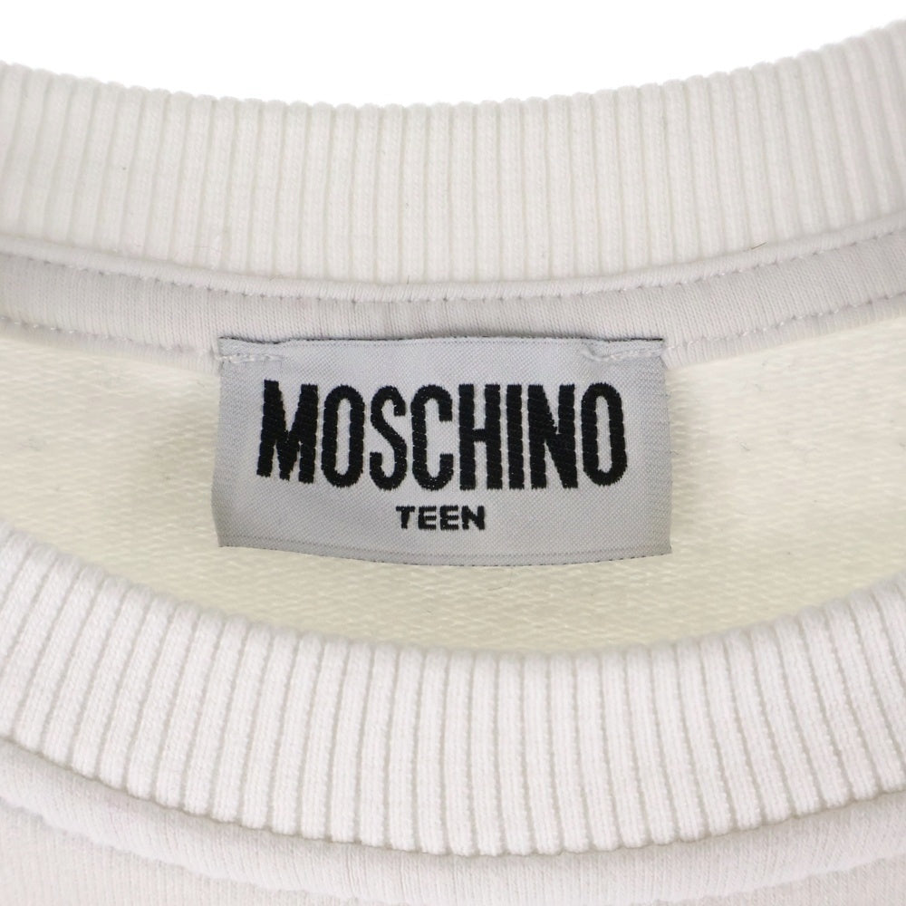 MOSCHINO(モスキーノ) ロゴプリント クルーネック プルオーバー スウェットトレーナー ホワイト キッズ HUF039 LDA18 レディース