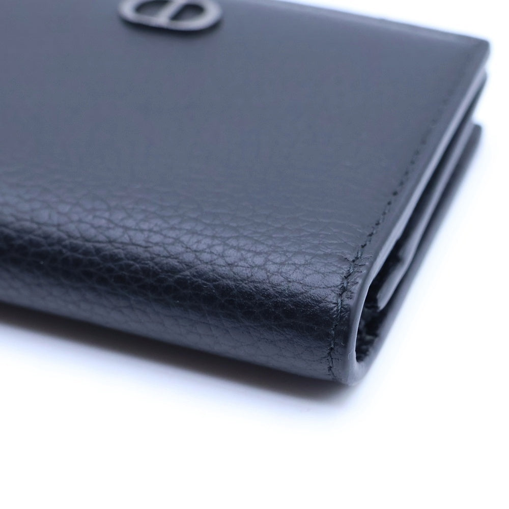 Christian Dior(クリスチャンディオール) CDロゴ 二つ折り カードケース ブラック レザー