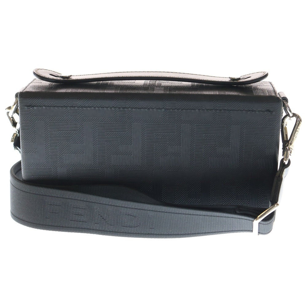 フェンディ レザー ブラック FFストライプ バゲット ソフト トランク バッグ FENDI(フェンディ) FFストライプバゲット ソフトトランク 2WAY レザー