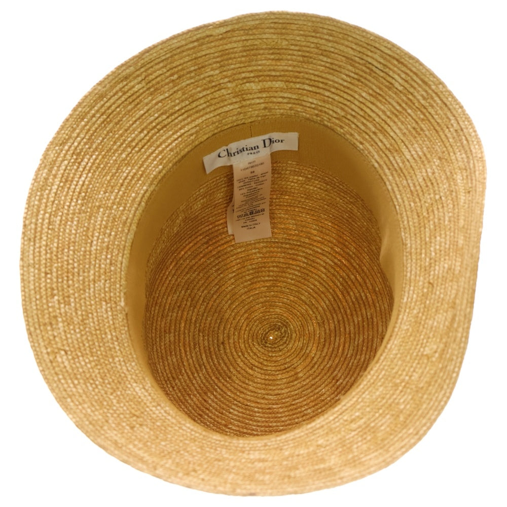 Christian Dior(クリスチャンディオール) DIORESORT ディオリゾート ストローハット 麦わら帽子 ベージュ/ネイビー 11DRT952G180 レディース