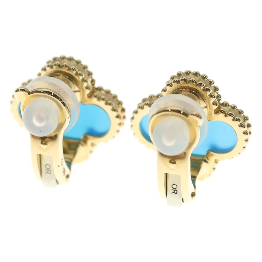 Van Cleef & Arpels(ヴァンクリーフアンドアーペル) ヴィンテージアルハンブラ ブルーアゲート イヤリング イエローゴールド Au750YG VCARP9SZ00 ジュエリー レディース