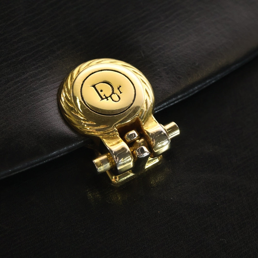 Christian Dior(クリスチャンディオール) チェーン ショルダー バッグ ブラック レザー ヴィンテージ レディース