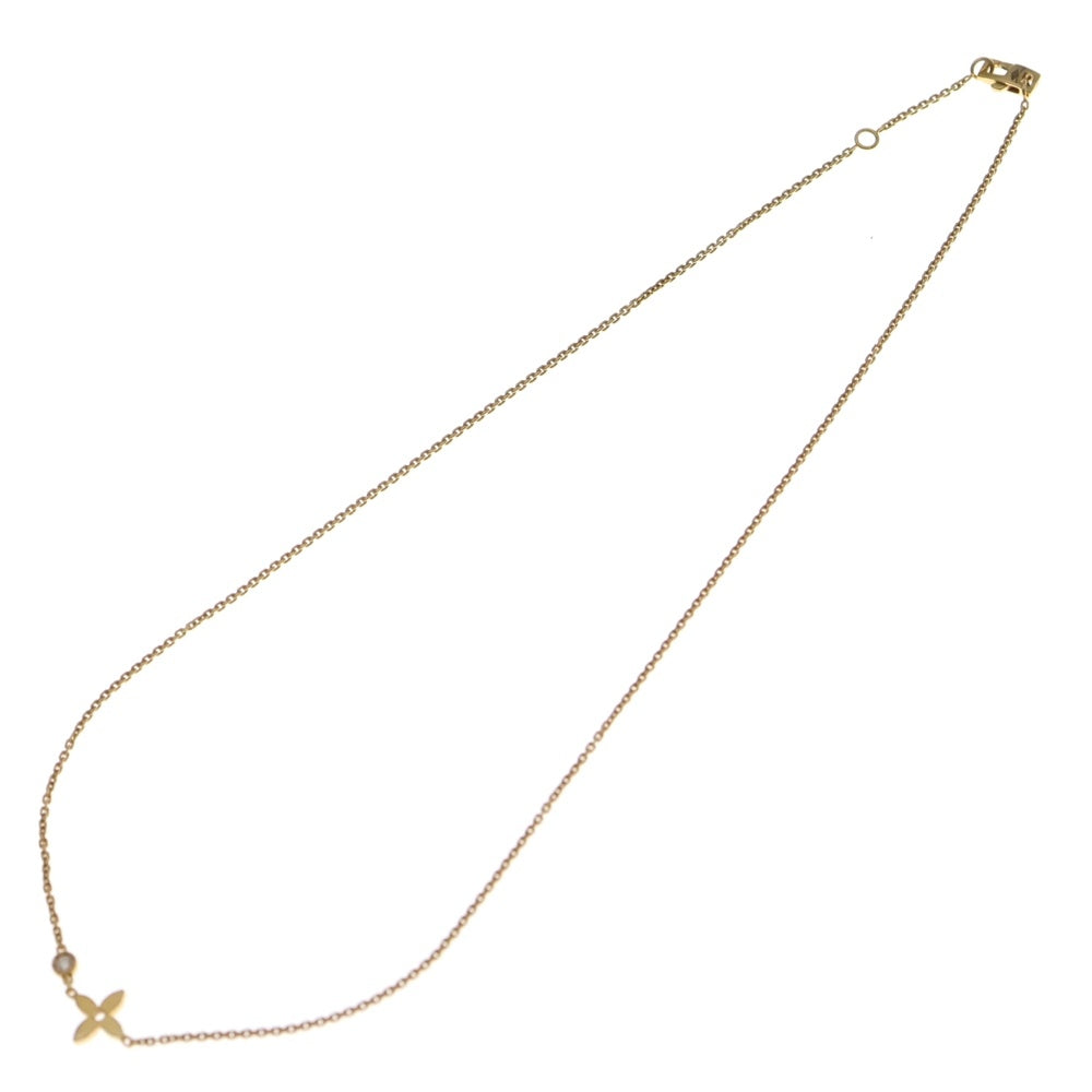 LOUIS VUITTON(ルイヴィトン) モノグラム イディール 1Pダイヤ ネックレス Au750 K18 イエローゴールド Q93280