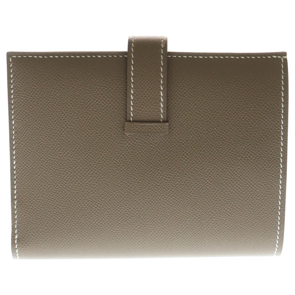 HERMES(エルメス) ベアンコンパクト エプソン エトゥープ コンパクトウォレット 二つ折り財布 グレージュ ブラウン レザー ゴールド金具 K刻印