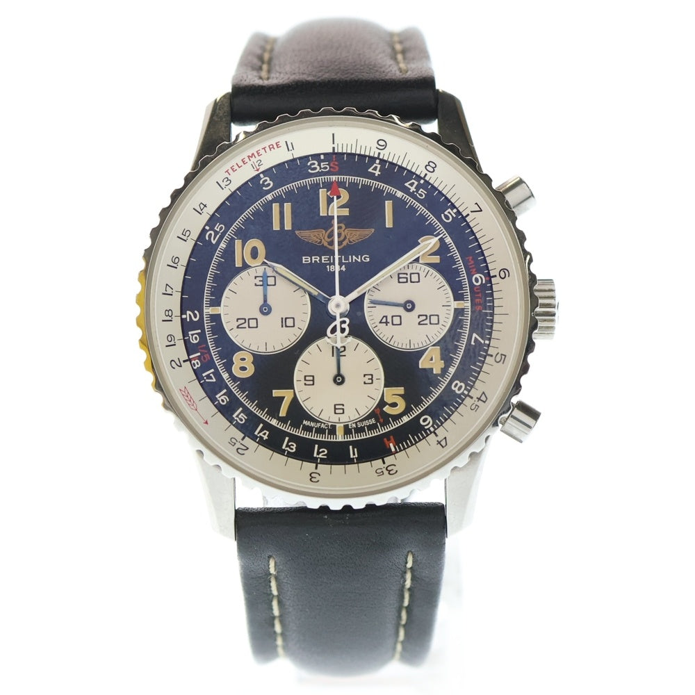 BREITLING(ブライトリング) A30022 ナビタイマー クロノグラフ 黒文字盤 SS×革/AT ステンレス 自動巻き 腕時計