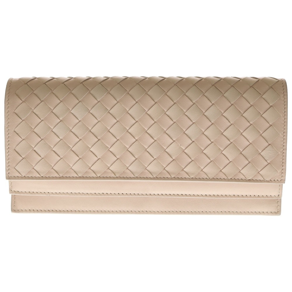 BOTTEGA VENETA(ボッテガヴェネタ) イントレチャート長財布 ロングウォレット カードケース ベビーピンク レザー レディース