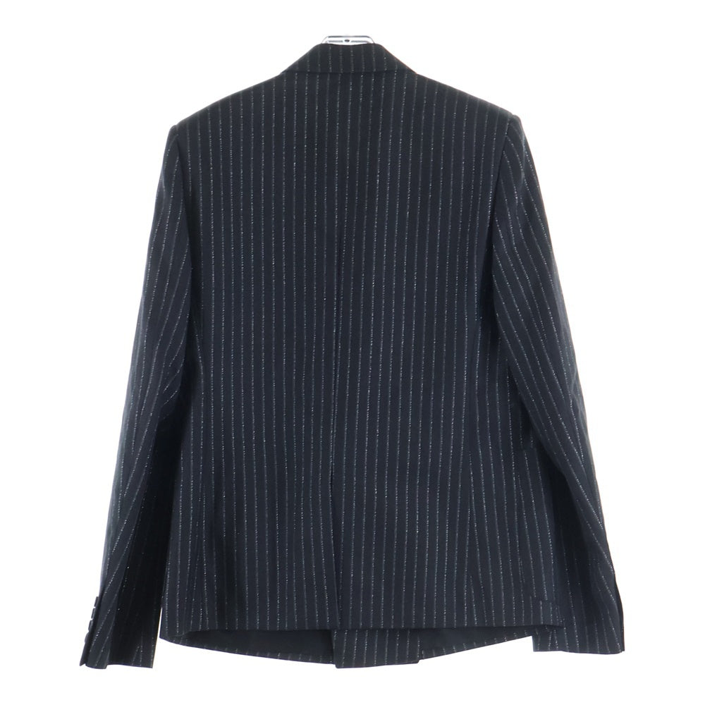SAINT LAURENT PARIS(サンローランパリ) ラメストライプ ダブルブレストテーラードジャケット スラックスパンツ セットアップスーツ ブラック 596947 Y1A89