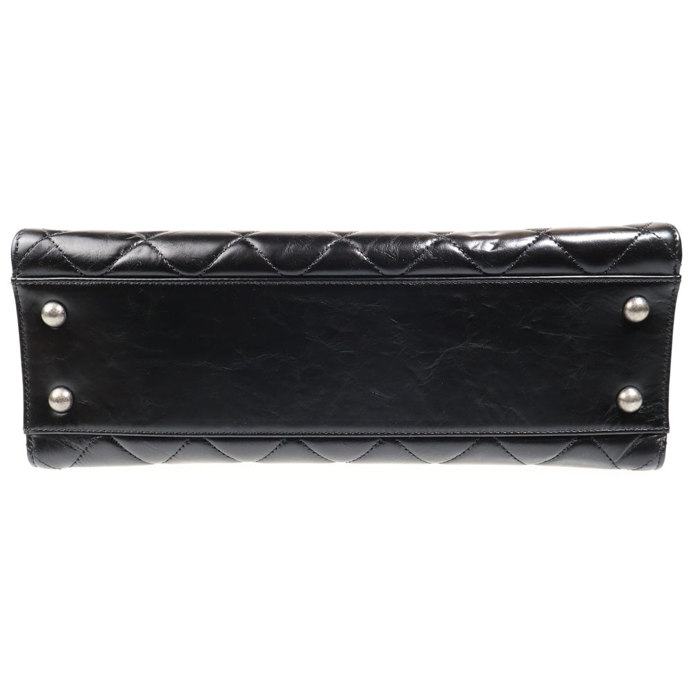 CHANEL(シャネル) ココマーク マトラッセ ボーイシャネル ラムスキン 2WAY レザーハンドバッグ チェーンショルダーバッグ ブラック SV金具 レディース