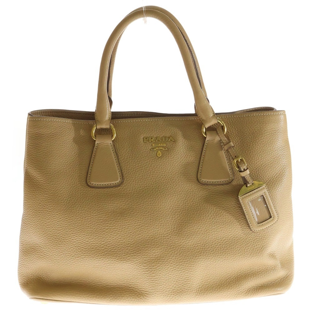 PRADA(プラダ) ヴィッテロ ダイノ レザー 2WAY ハンド トートバッグ ゴールド金具 ベージュ BN2794 レディース