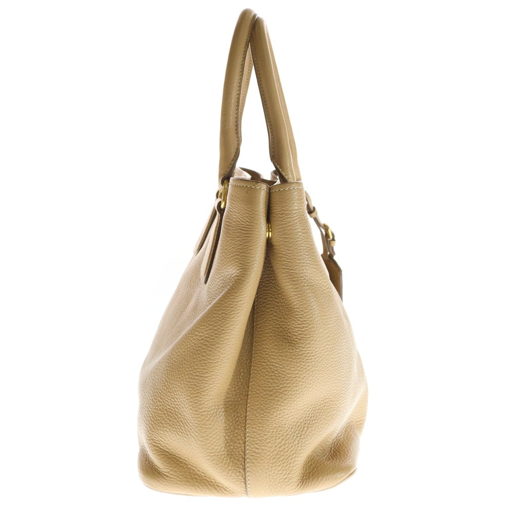 PRADA(プラダ) ヴィッテロ ダイノ レザー 2WAY ハンド トートバッグ ゴールド金具 ベージュ BN2794 レディース