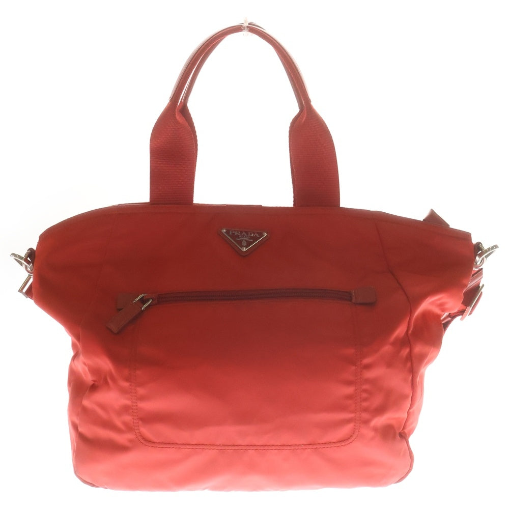 PRADA(プラダ) ハンドバッグ 2way ショルダーバッグ レッド ナイロン レディース