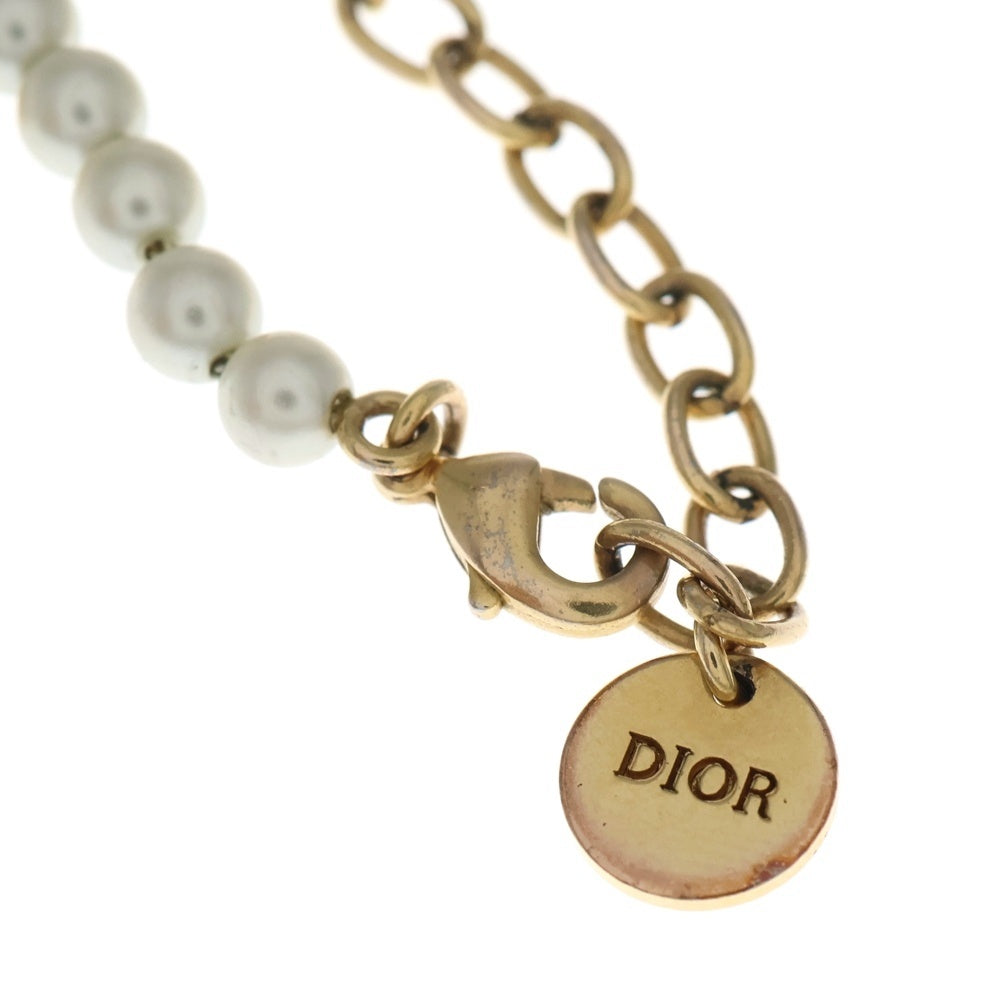DIOR(ディオール) フェイクパール フラワー ブレスレット ゴールド GP