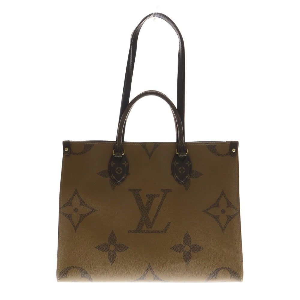 LOUIS VUITTON(ルイヴィトン) モノグラムジャイアント オンザゴーMM トートバッグ ハンドバッグ ブラウン レザー M45321 ゴールド金具 レディース