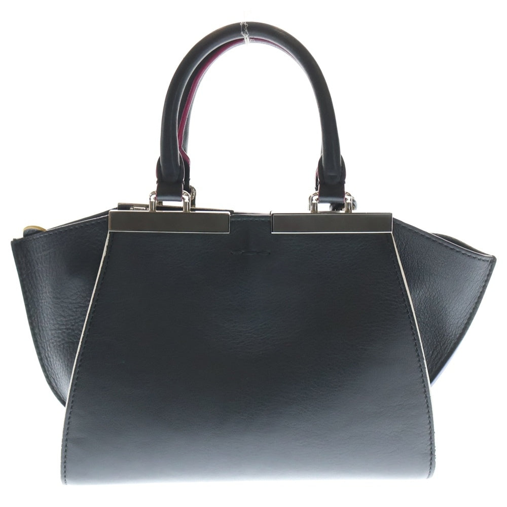 FENDI(フェンディ) プチトロワジュール ハンドバッグ 2WAYショルダー レザー シルバー金具 ブラック 8BH333 レディース