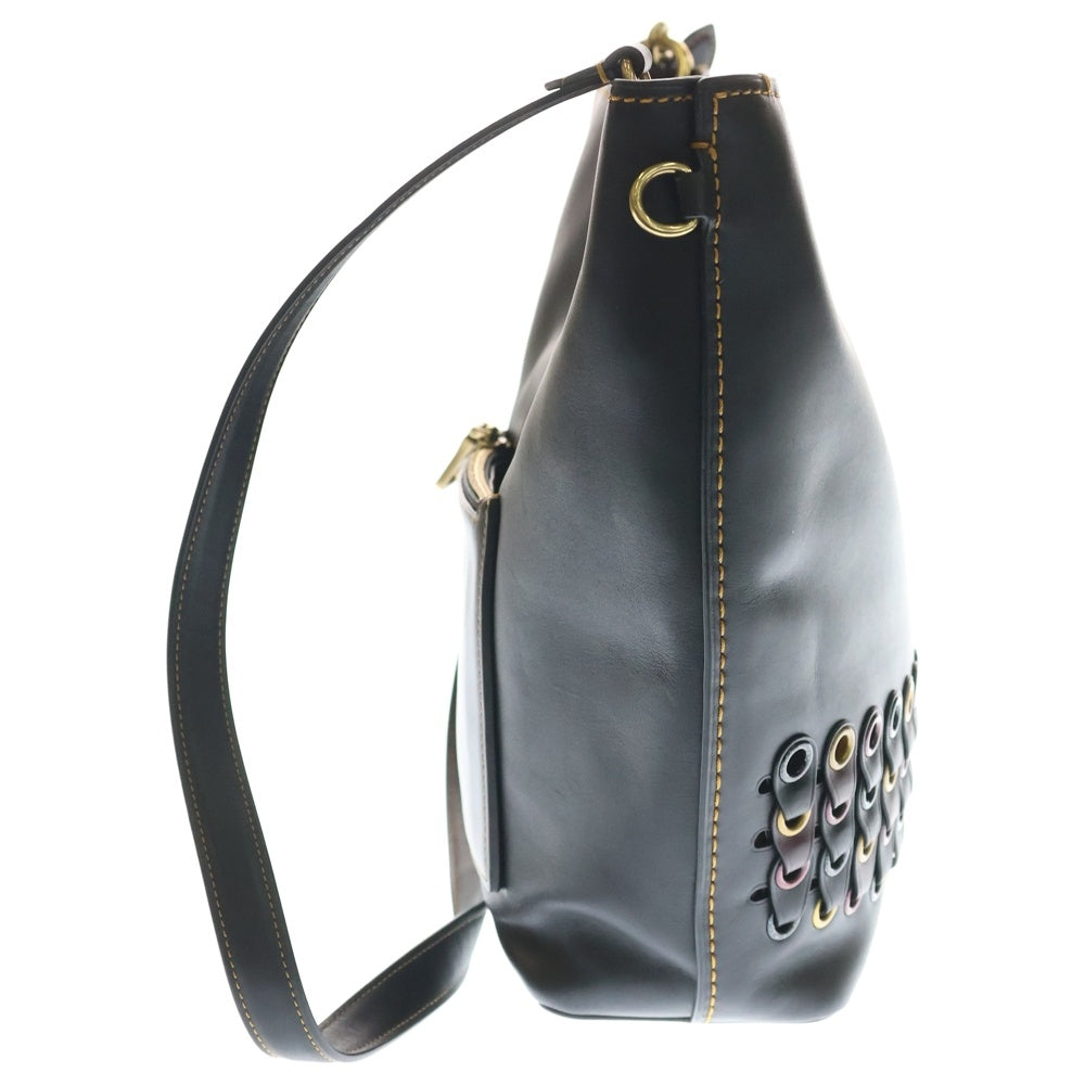 COACH(コーチ) ターンロック ショルダーバッグ ブラック レディース