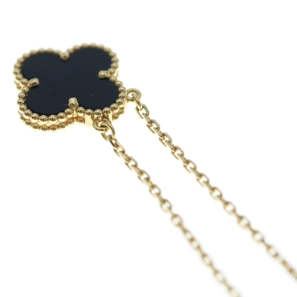 Van Cleef & Arpels(ヴァンクリーフアンドアーペル) ヴィンテージアルハンブラ オニキス ネックレス Au750 K18 YG イエローゴールド ペンダント VCARA45800 レディース
