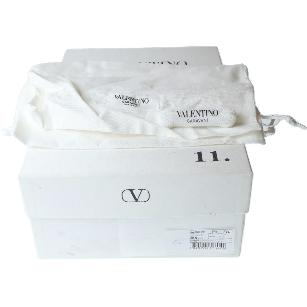 VALENTINO(ヴァレンティノ) オープンディスコ ロックスタッズ レザー ウェッジソール ヒールスニーカー シューズ ホワイト レディース
