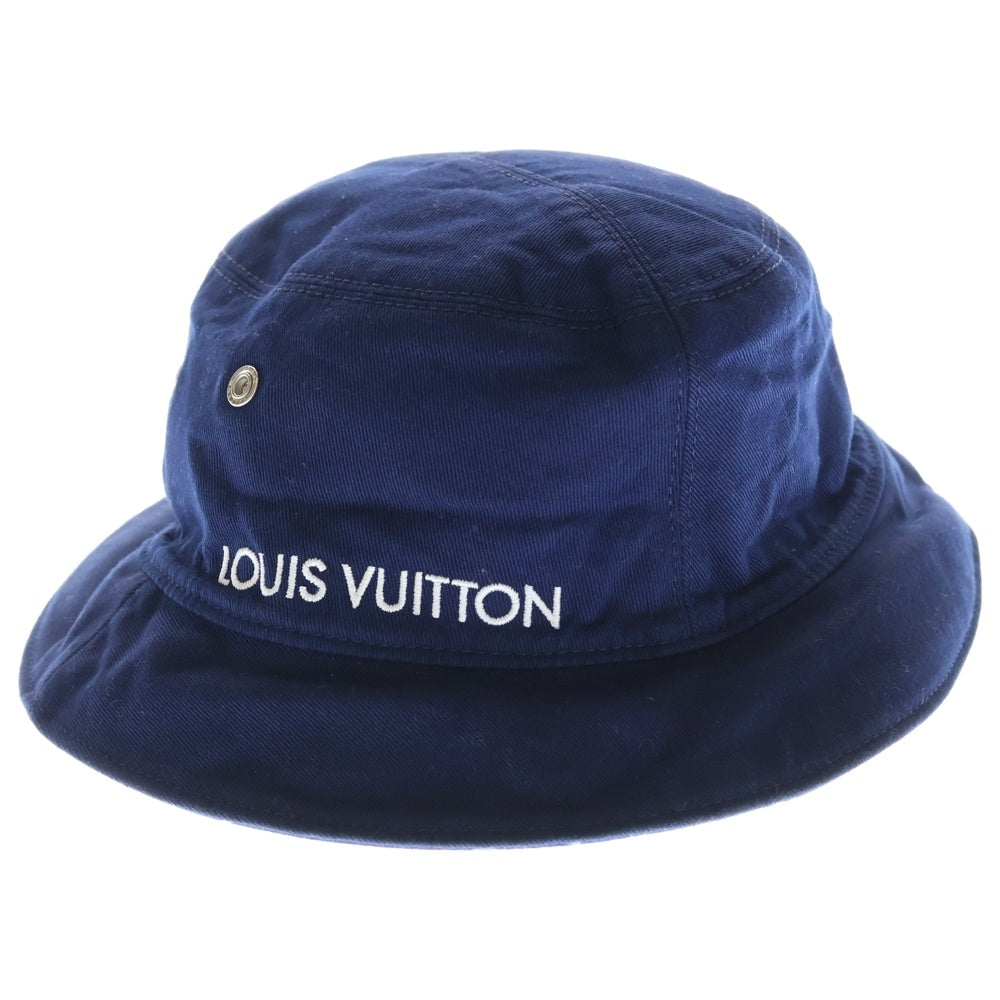 LOUIS VUITTON(ルイヴィトン) ボネ モノグラム ペイズリー柄 ロゴ刺繍 リバーシブル バケットハット ネイビー/ブルー MP3345