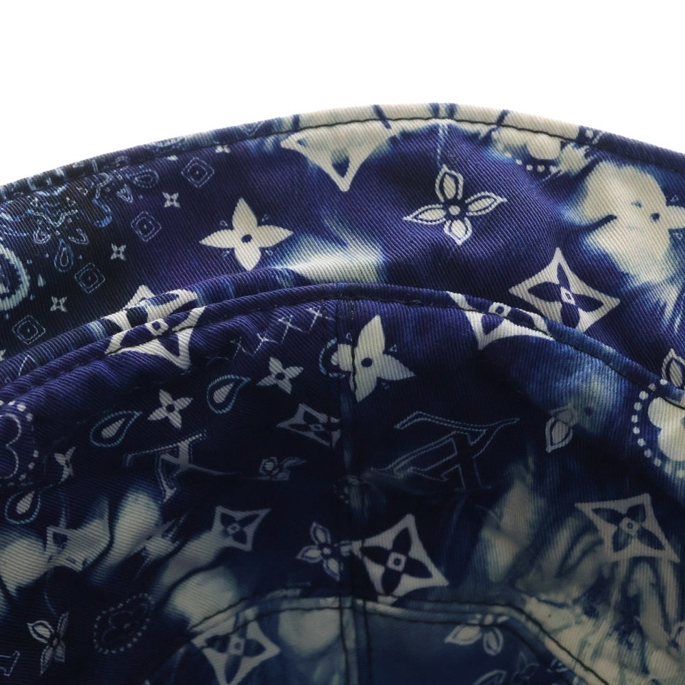 LOUIS VUITTON(ルイヴィトン) ボネ モノグラム ペイズリー柄 ロゴ刺繍 リバーシブル バケットハット ネイビー/ブルー MP3345