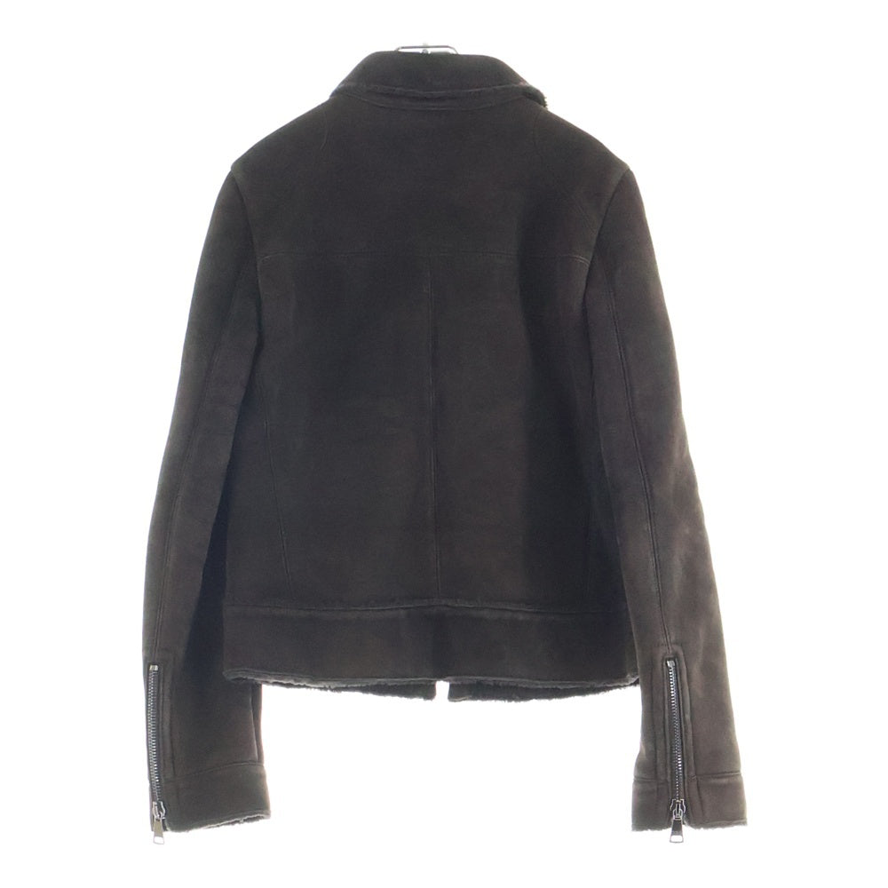 DOLCE & GABBANA(ドルチェアンドガッバーナ) シープスキン スエードレザー ジップアップ ジャケット ブラウン FSF9347F/FUPHI-B
