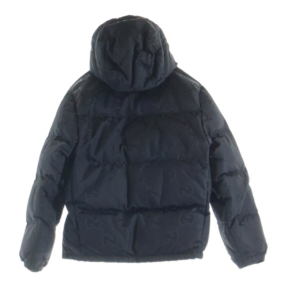 GUCCI(グッチ) GGキャンバス フーデッド ジップアップ ダウンジャケット ブラック 698710