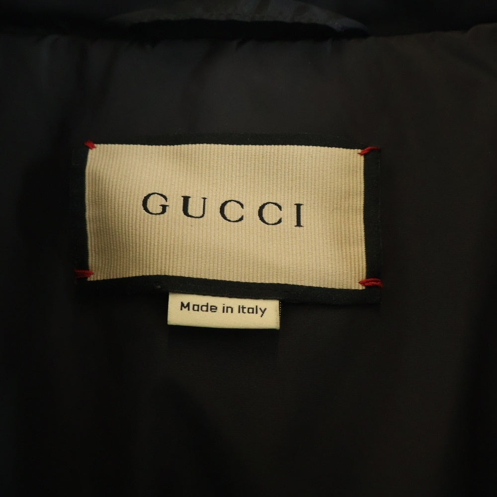 GUCCI(グッチ) GGキャンバス フーデッド ジップアップ ダウンジャケット ブラック 698710