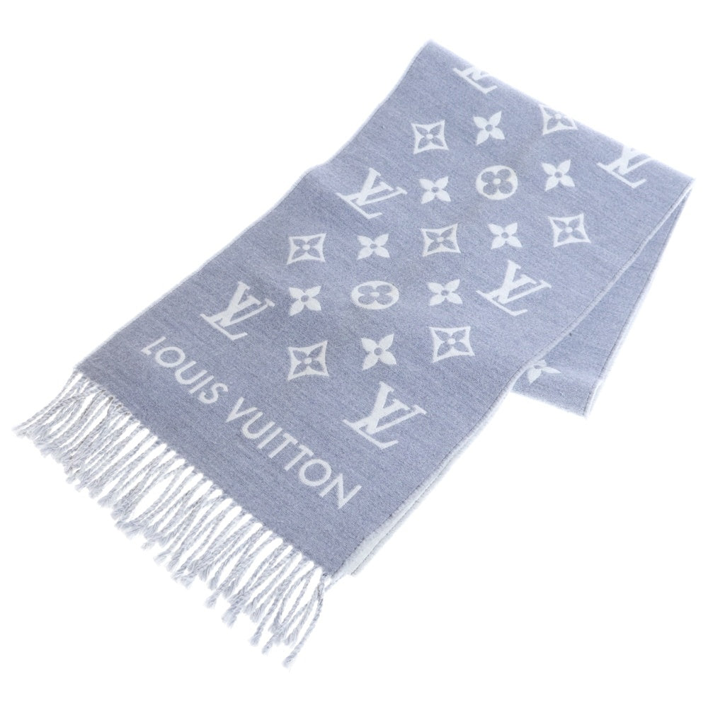LOUIS VUITTON(ルイヴィトン) マフラー オール アバウト モノグラム ウール フリンジ グレー M79226