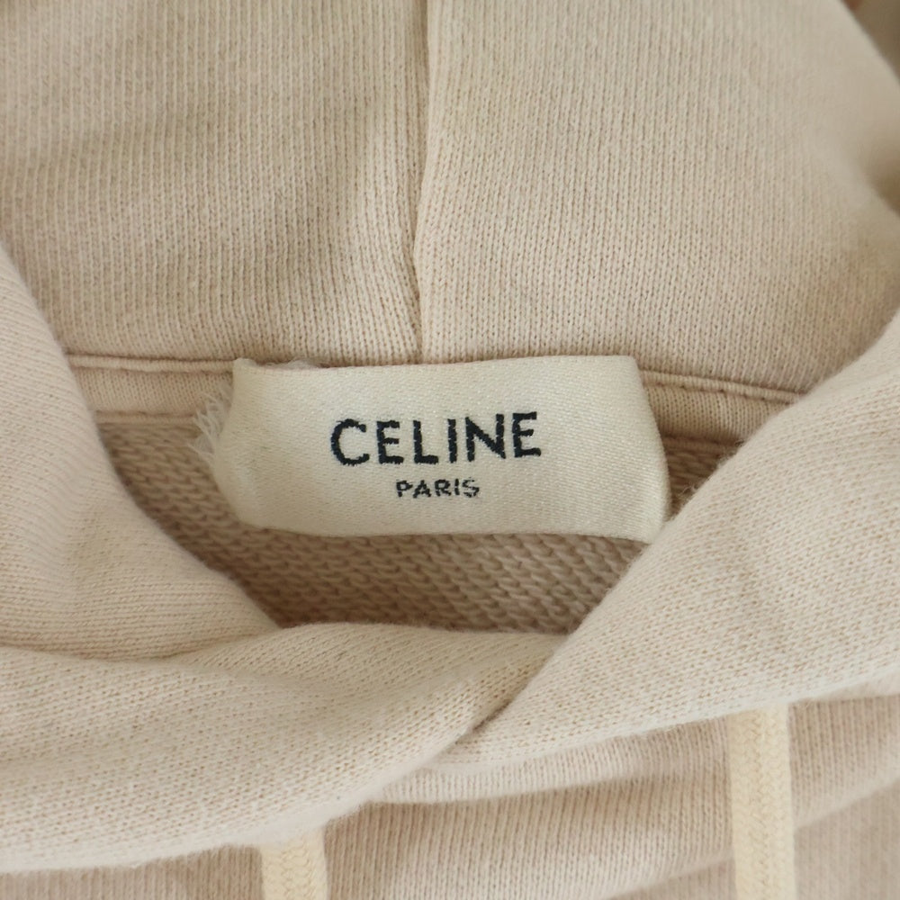 CELINE(セリーヌ) ロゴプリント プルオーバースウェットパーカー フーディー ベージュ 2Y321670Q