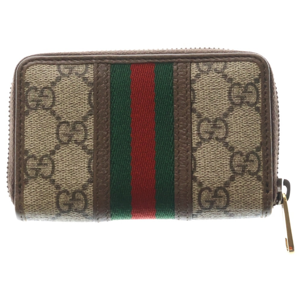 GUCCI(グッチ) GGスプリーム オフィディア コインパース ミニ財布 ウォレット ベージュ×ブラウン レザー×PVC 597613 ゴールド金具