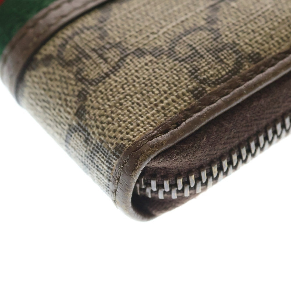 GUCCI(グッチ) GGスプリーム オフィディア コインパース ミニ財布 ウォレット ベージュ×ブラウン レザー×PVC 597613 ゴールド金具
