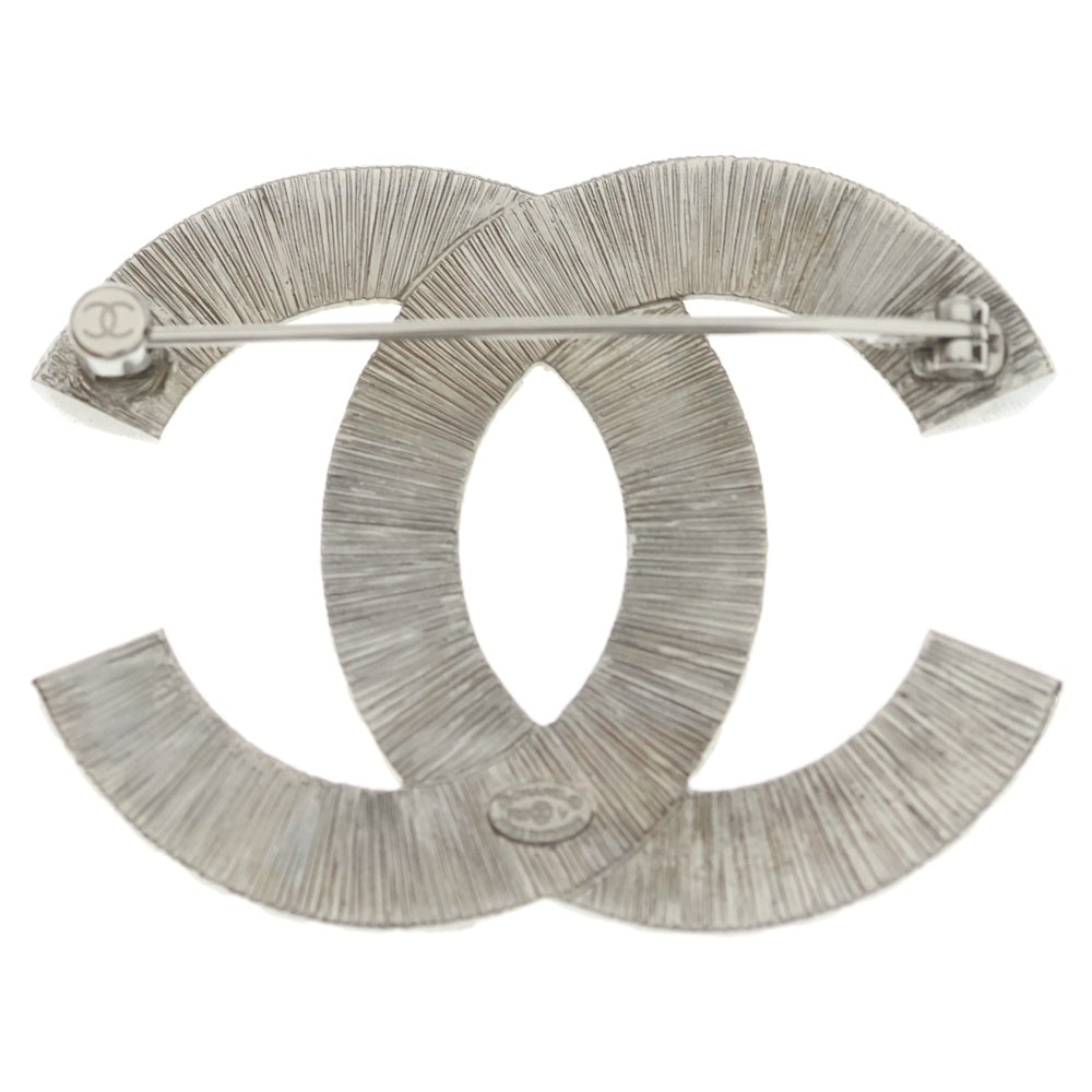 CHANEL(シャネル) ココマーク ラインストーン ピンバッジ ブローチ シルバー レディース