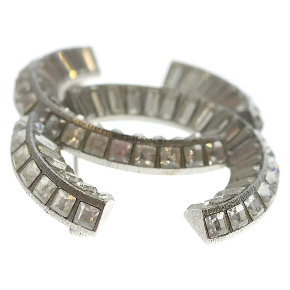 CHANEL(シャネル) ココマーク ラインストーン ピンバッジ ブローチ シルバー レディース