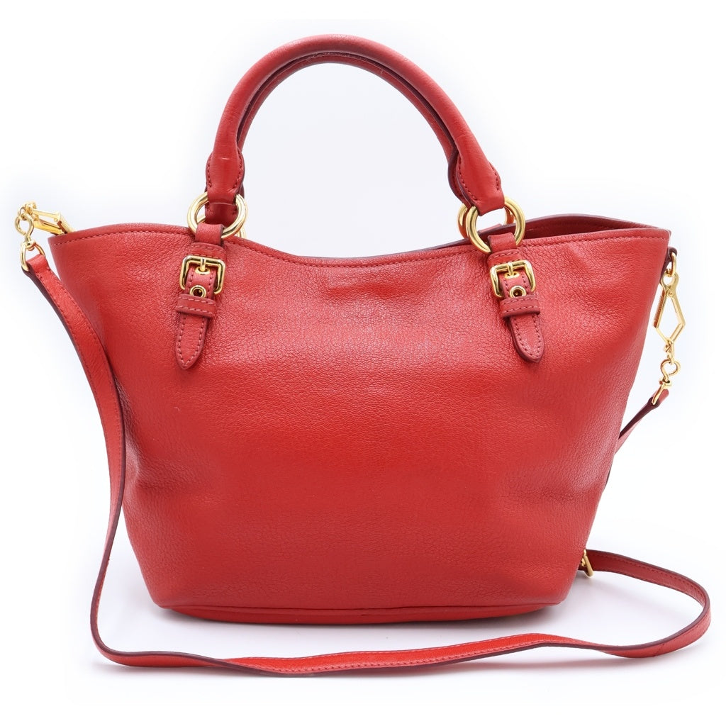 miumiu(ミュウミュウ) マドラス ヴィッテロ 2WAYショルダーハンドバック ハンドバッグ レッド レザー ゴールド金具 レディース