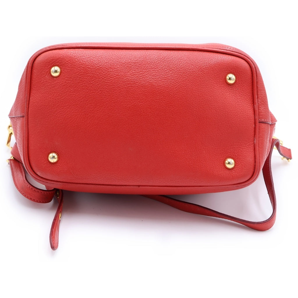 miumiu(ミュウミュウ) マドラス ヴィッテロ 2WAYショルダーハンドバック ハンドバッグ レッド レザー ゴールド金具 レディース