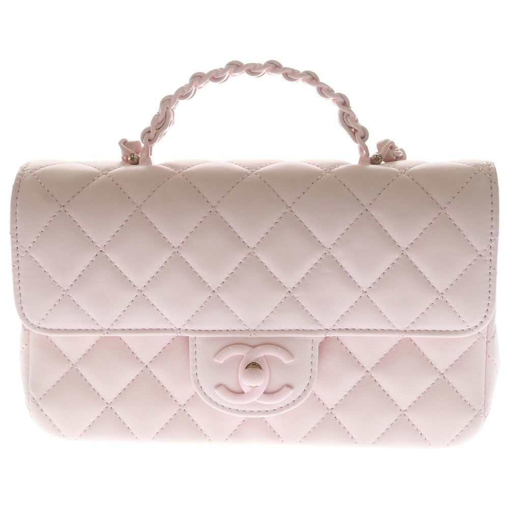 CHANEL(シャネル) マトラッセ チェーンショルダーバッグ ミニバッグ ライトピンク ラムスキン AS5243 ピンク金具 レディース