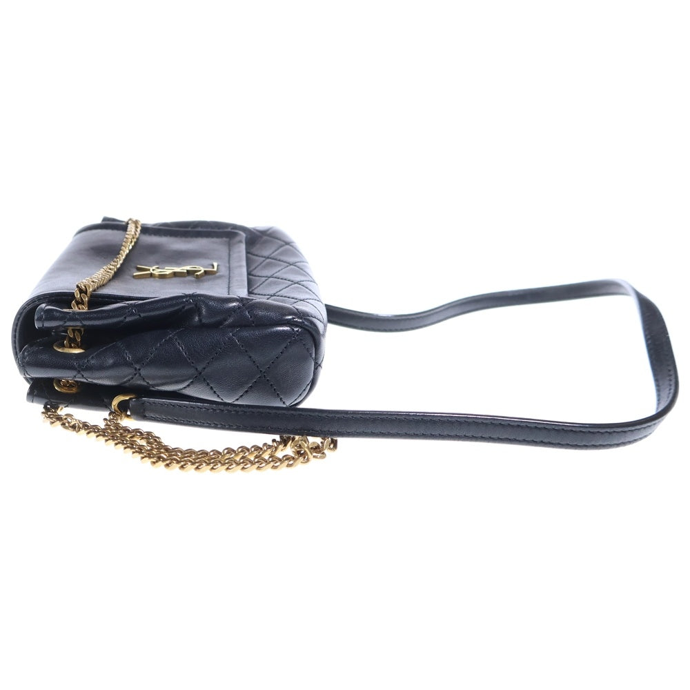 SAINT LAURENT PARIS(サンローランパリ) ノリータ チェーンショルダーバッグ ハンドバッグ ブラック レザー 672738 ゴールド金具 レディース