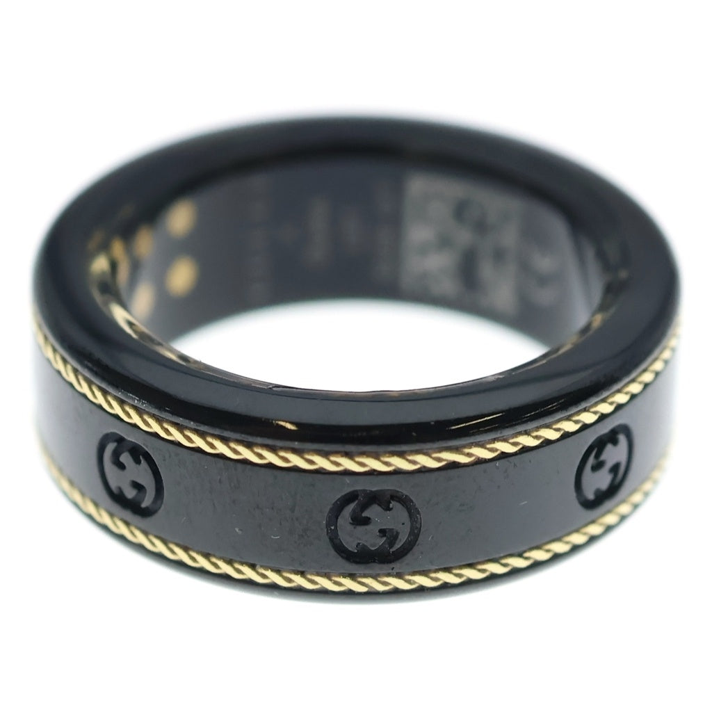 GUCCI(グッチ) ×OURA オーラ リング ブラック インターロッキングG 705220 レディース