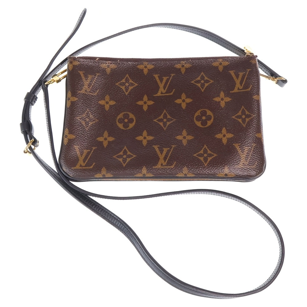 LOUIS VUITTON(ルイヴィトン) モノグラムジャイアントリバース ポシェットドゥーブルジップ ショルダーバッグ ブラウン PVC M69203 IC レディース