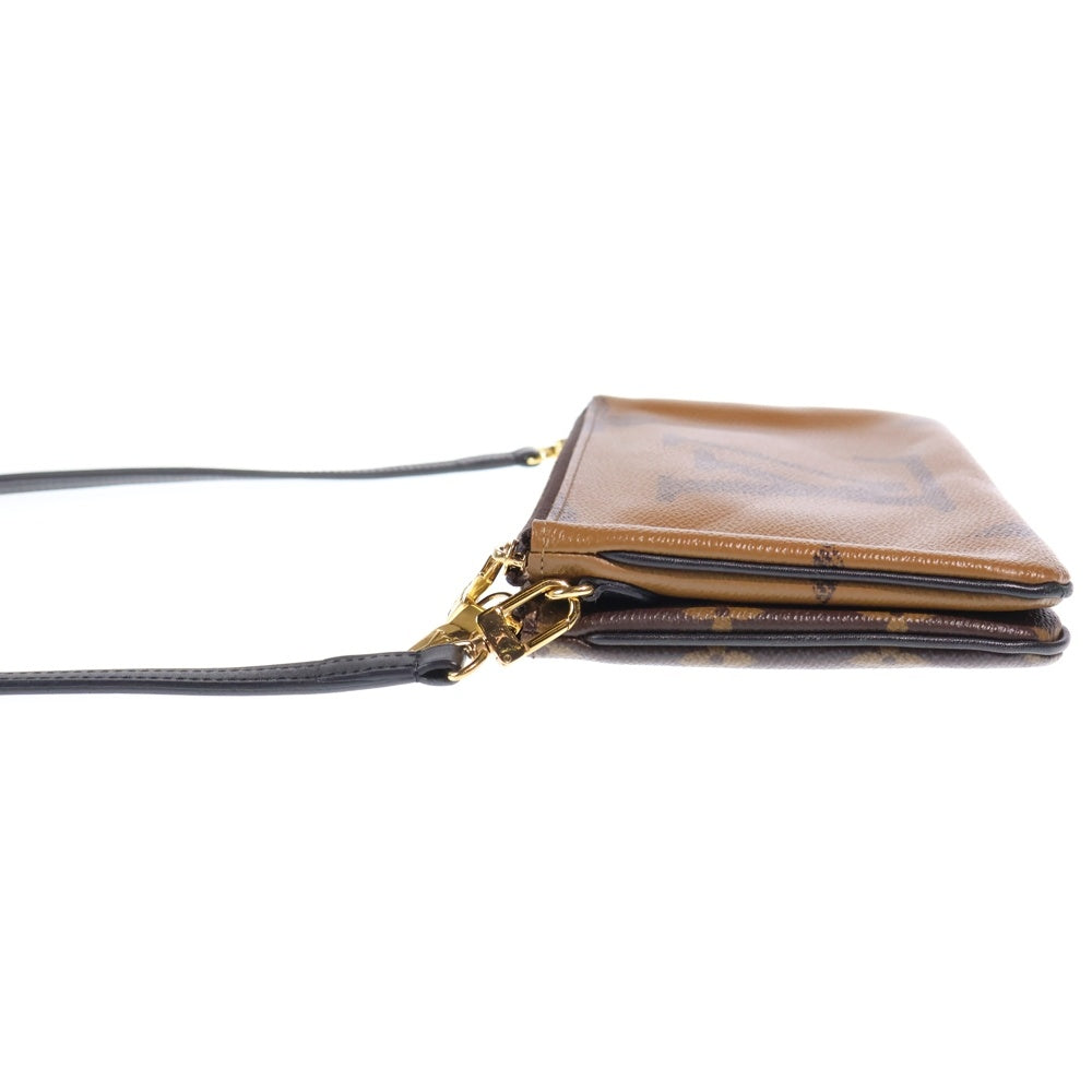 LOUIS VUITTON(ルイヴィトン) モノグラムジャイアントリバース ポシェットドゥーブルジップ ショルダーバッグ ブラウン PVC M69203 IC レディース