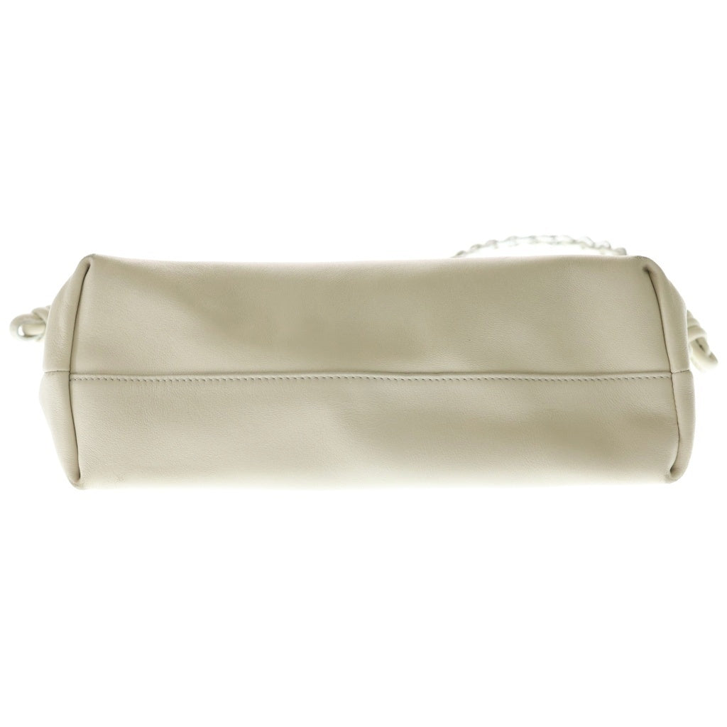 LOEWE(ロエベ) フラメンコバース ショルダーバッグ ハンドバッグ チェーンバッグ ホワイト レザー シルバー金具 レディース