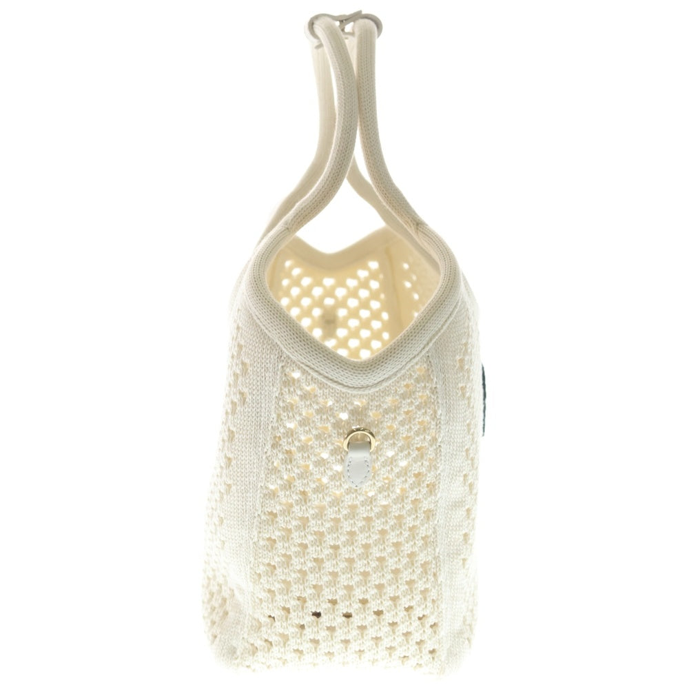 miumiu(ミュウミュウ) IVY トートバッグ ハンドバッグ ショルダーバッグ 2WAYバッグ ホワイト コットン 5BG281 ゴールド金具 レディース