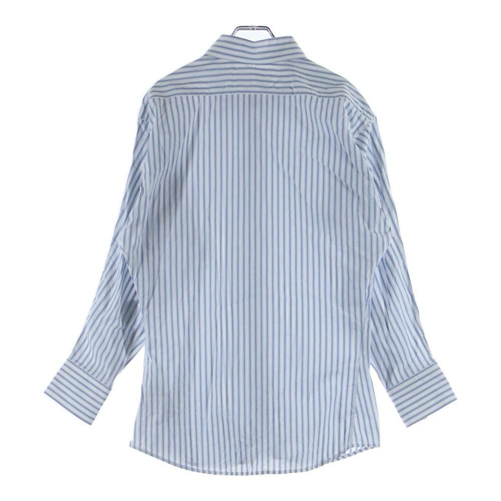 Maison Margiela(メゾンマルジェラ) 25SS ストライプ総柄 袖反転 長袖シャツ ホワイト/ブルー S50DT0049