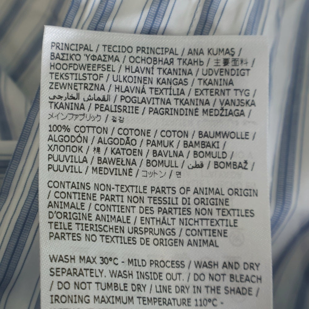 Maison Margiela(メゾンマルジェラ) 25SS ストライプ総柄 袖反転 長袖シャツ ホワイト/ブルー S50DT0049